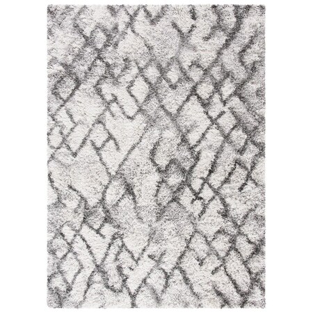 Safavieh 2 x 3 ft. Horizon Shag & Flokati Rectangle Power Loomed Rug; Grey & Ivory HZN894F-2